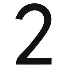 Husnummer 2 Stål Svart 40 cm